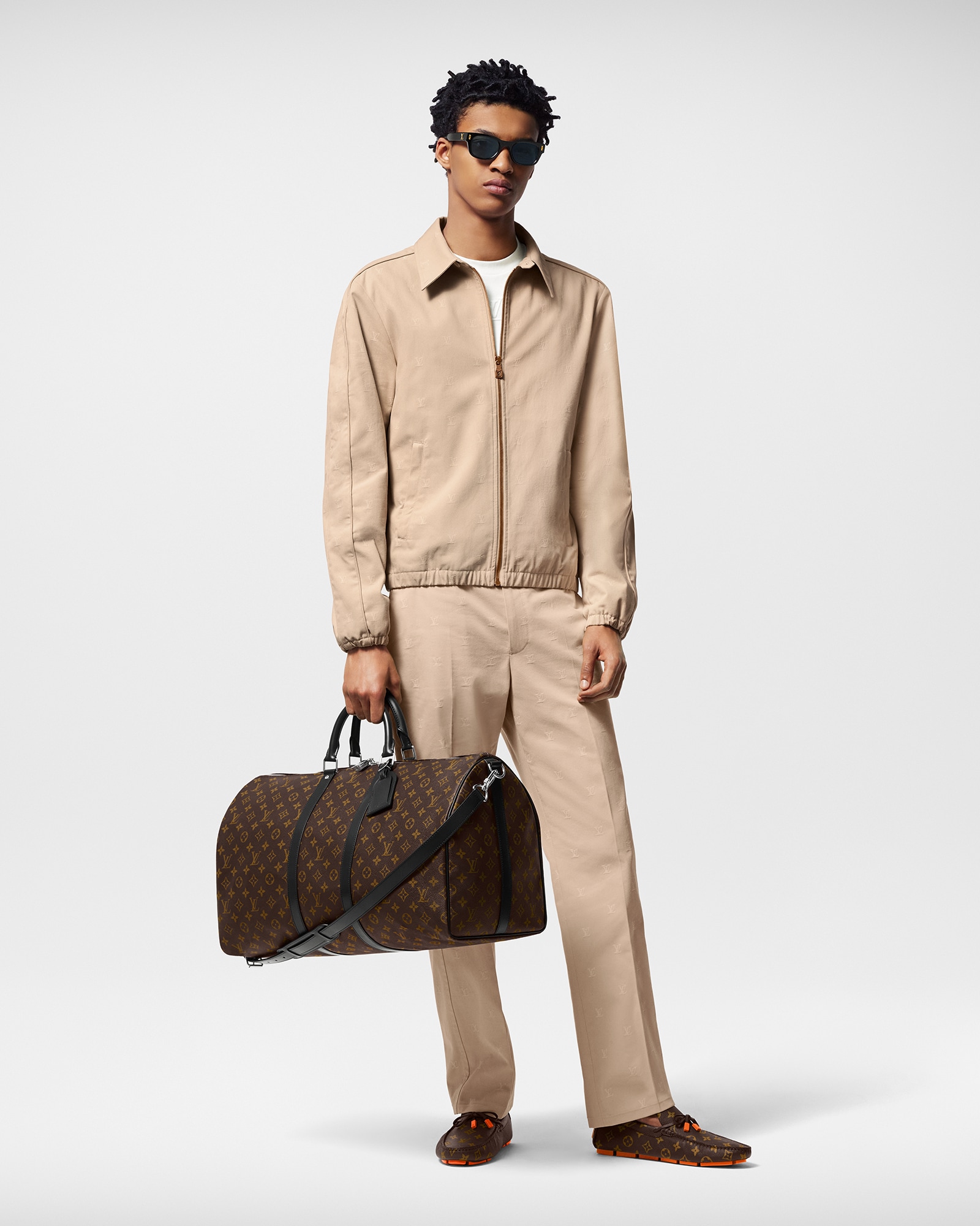 Keepall 55 mit Schulterriemen Monogram Macassar Canvas  