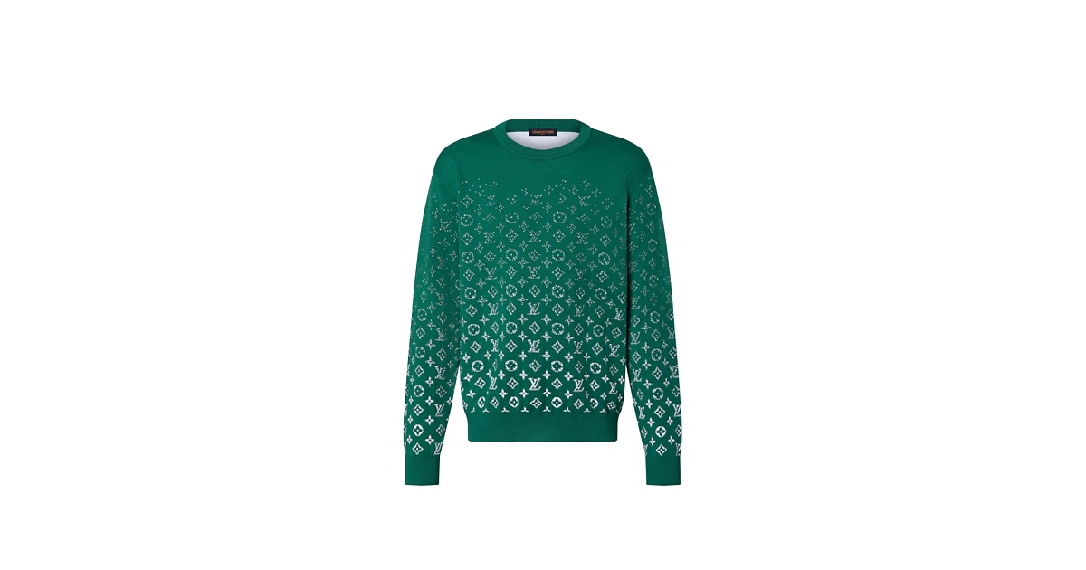 Rundhals-Pullover aus Baumwolle mit Monogram Gradient-Motiv 