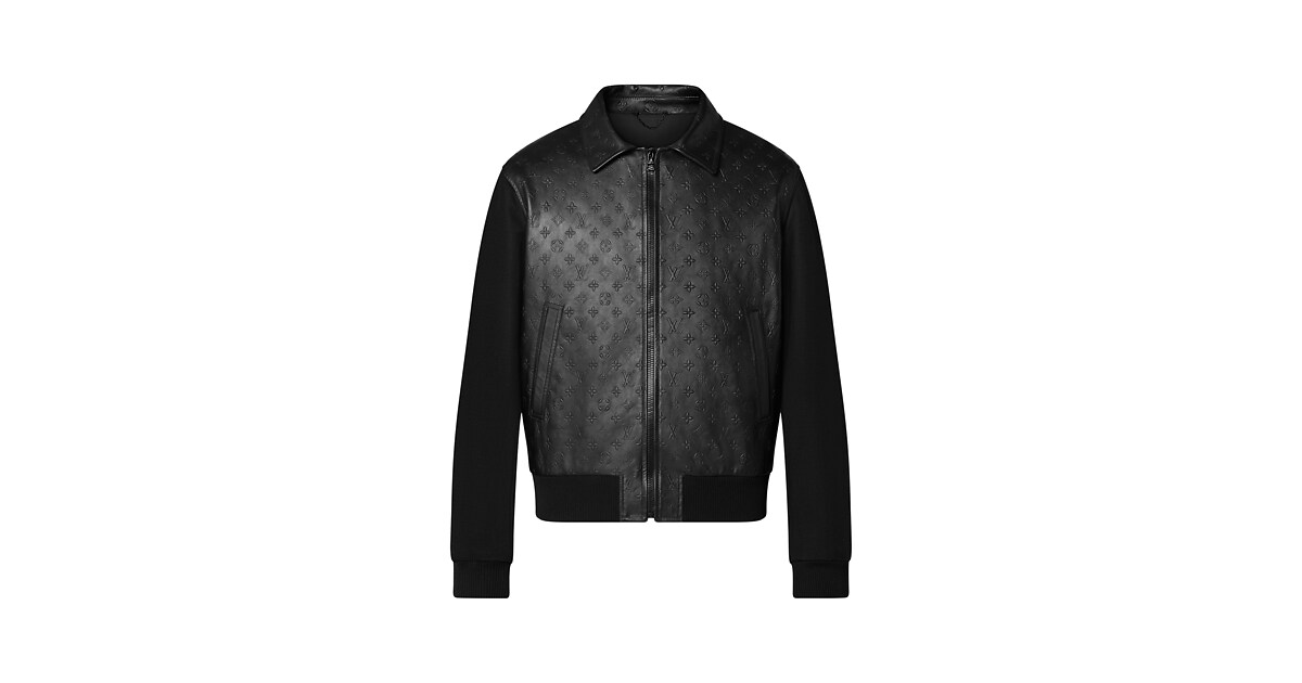 LVSE Blouson aus Leder und Wolle mit geprägtem Monogram - Ready to 