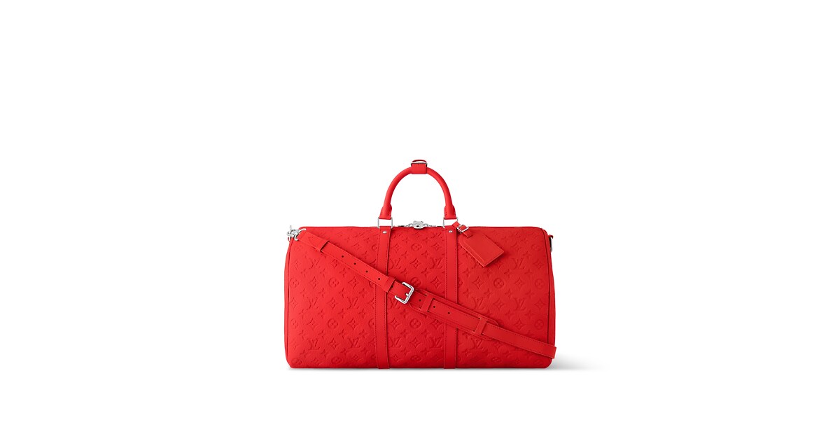 Keepall 50 mit Schulterriemen Monogram Canvas & Taurillon Leder  