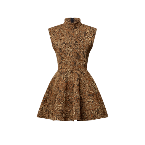 A-linienförmiges Kleid aus Jacquard mit Metallic-Garnen Damen Ready to Wear Kleider | LOUIS VUITTON (Zoom)