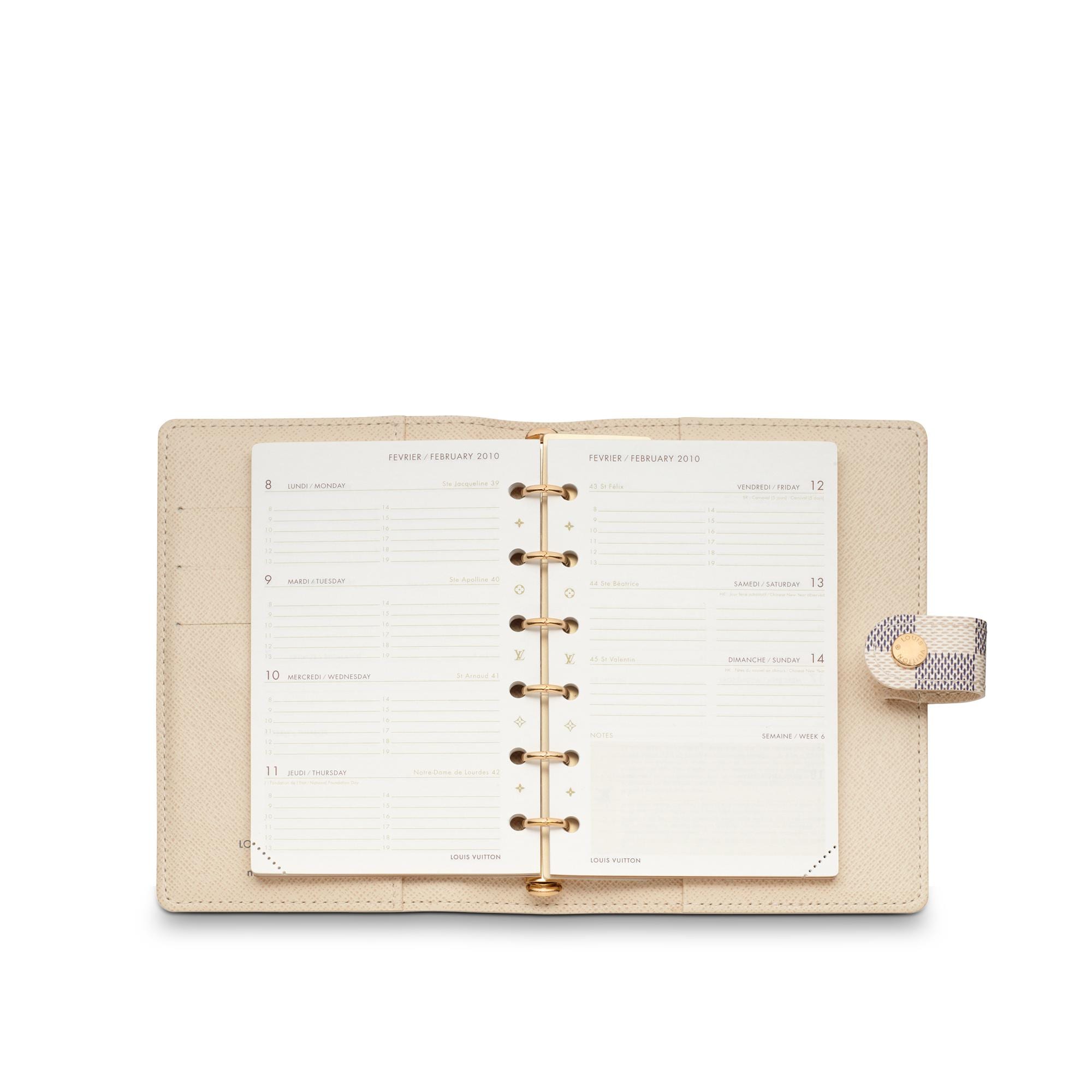 Agenda fonctionnel PM Damier Azur Canvas Taschen und Kleinlederwaren Lederwaren Personalisierung } | LOUIS VUITTON (Zoom)
