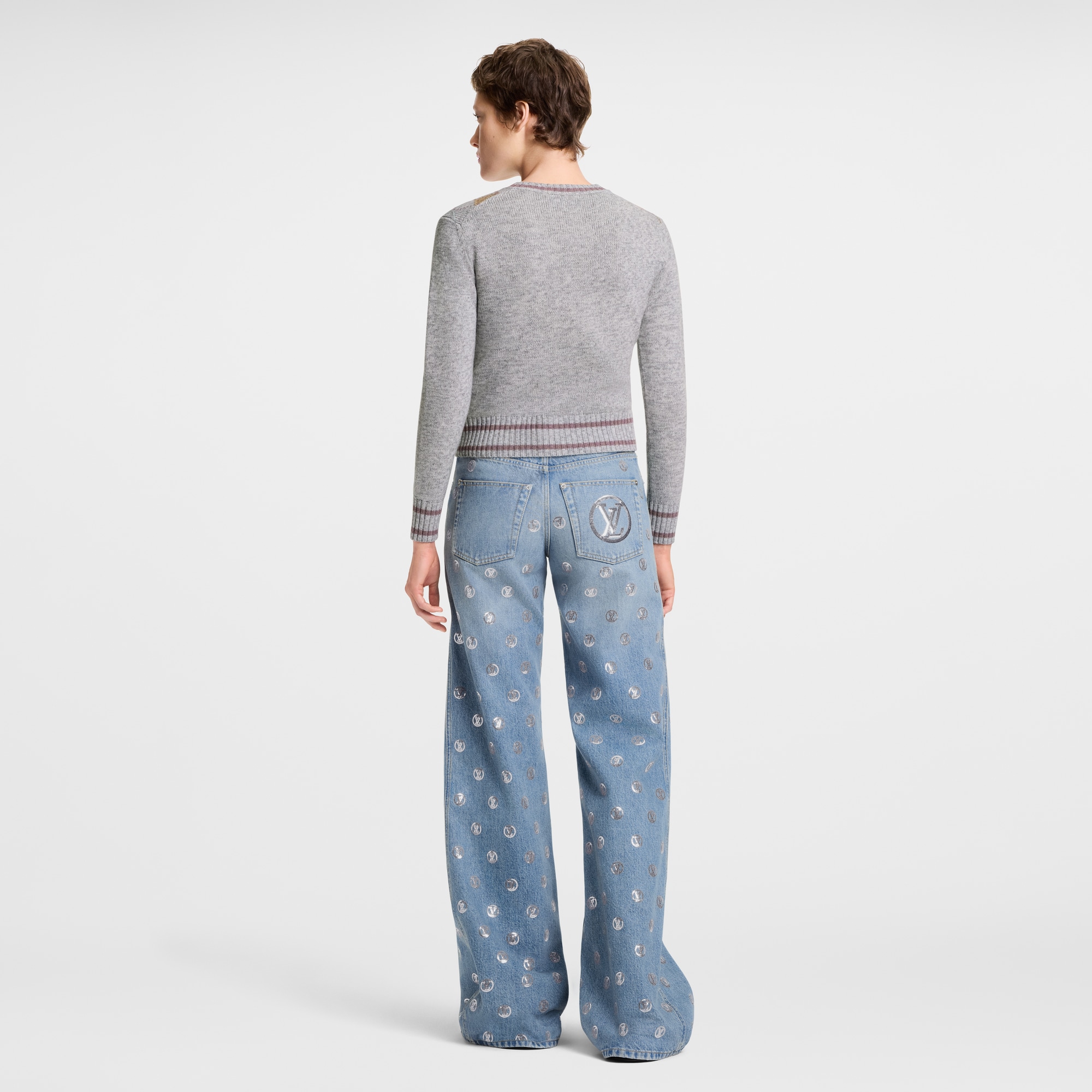 Argyle-Pullover mit 3D-Signaturen  Damen Ready to Wear Strick | LOUIS VUITTON (Zoom)