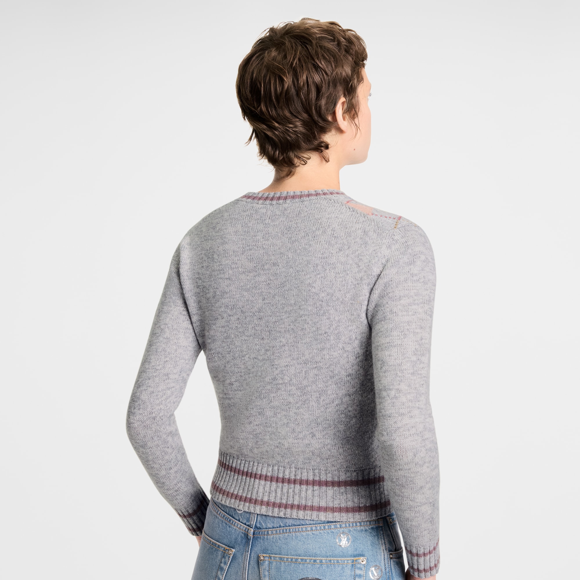 Argyle-Pullover mit 3D-Signaturen  Damen Ready to Wear Strick | LOUIS VUITTON (Zoom)