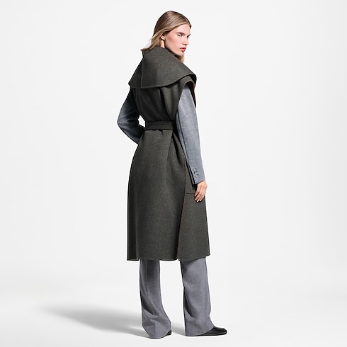 Ärmelloser Wickelmantel mit Schalkragen Damen Ready to Wear Mäntel und Jacken | LOUIS VUITTON (Zoom)