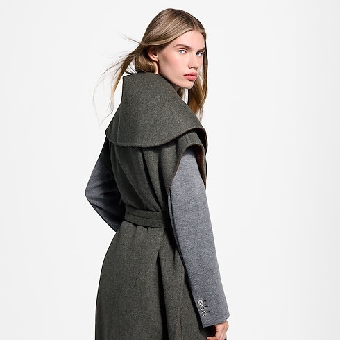 Ärmelloser Wickelmantel mit Schalkragen Damen Ready to Wear Mäntel und Jacken | LOUIS VUITTON (Zoom)