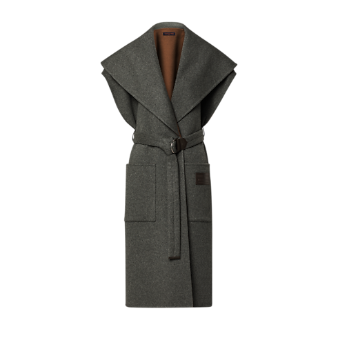 Ärmelloser Wickelmantel mit Schalkragen Damen Ready to Wear Mäntel und Jacken | LOUIS VUITTON (Zoom)