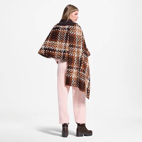 Asymmetrischer Cape-Mantel aus Tweed mit Schottenkaros Damen Ready to Wear Mäntel und Jacken | LOUIS VUITTON (Zoom)
