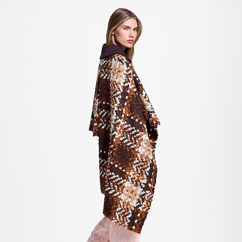 Asymmetrischer Cape-Mantel aus Tweed mit Schottenkaros Damen Ready to Wear Mäntel und Jacken | LOUIS VUITTON (Zoom)