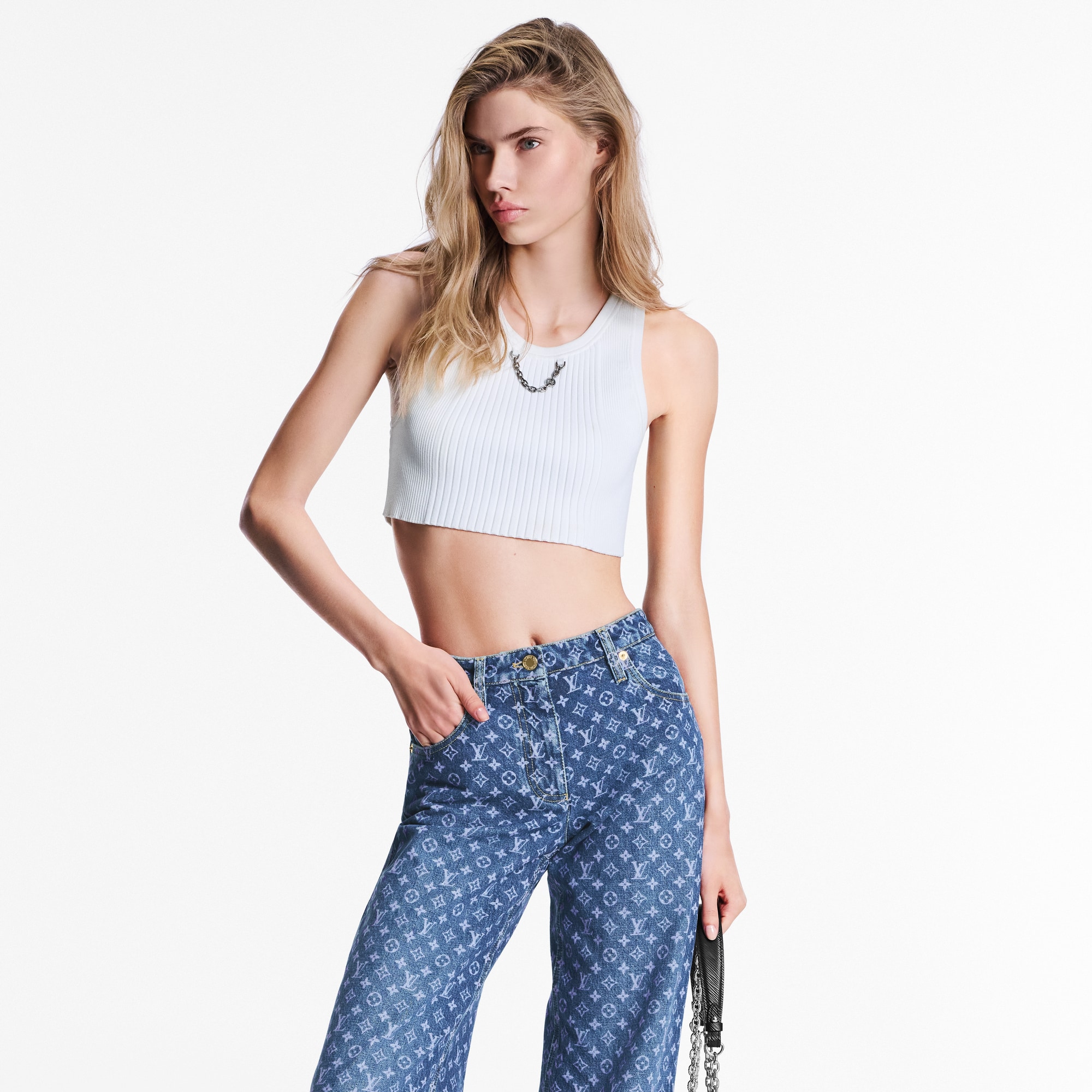 Ausgestellte Jeans mit Monogram  Damen Ready to Wear Hosen | LOUIS VUITTON (Zoom)
