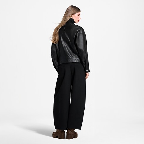 Ballon-Hose aus Leder mit Einsatz aus Wolle Damen Ready to Wear Hosen und Shorts | LOUIS VUITTON (Zoom)