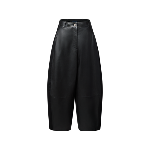 Ballon-Hose aus Leder mit Einsatz aus Wolle Damen Ready to Wear Hosen und Shorts | LOUIS VUITTON (Zoom)