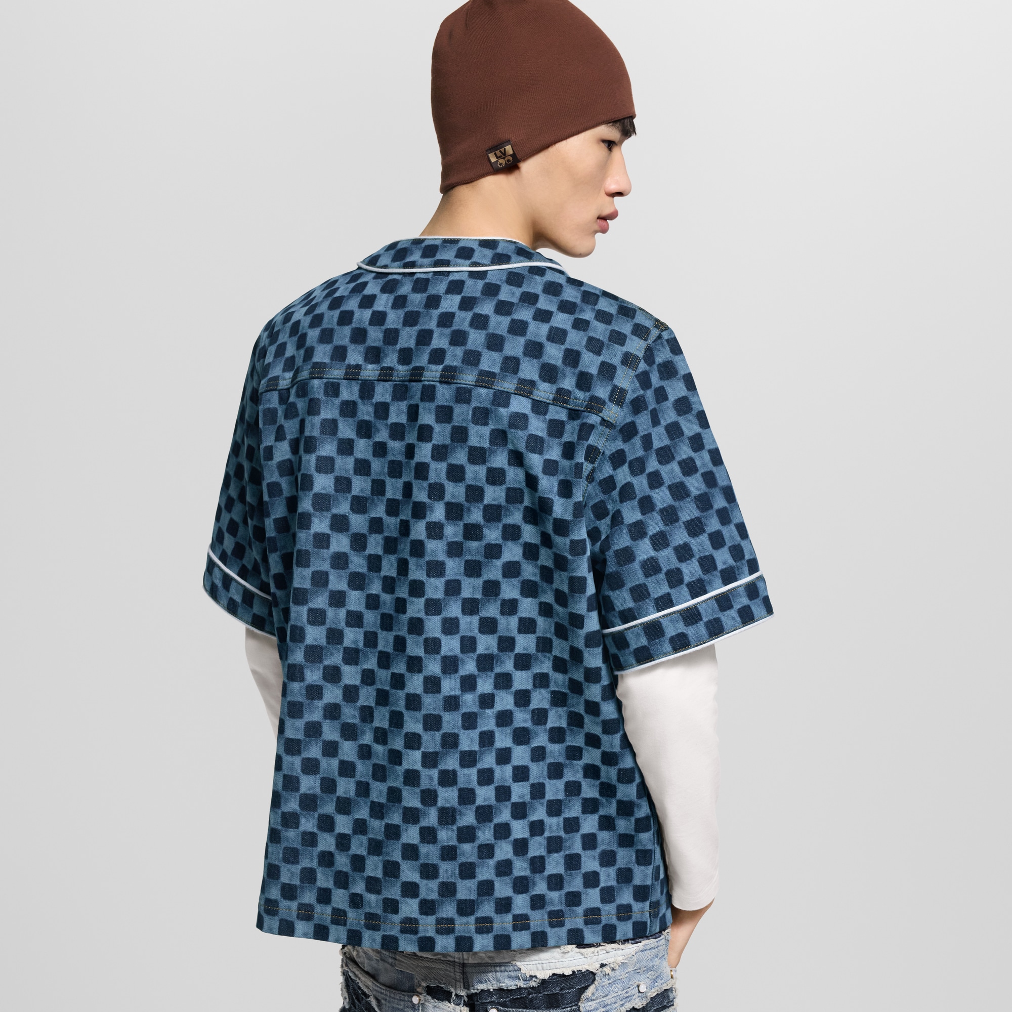 Baseball-Hemd aus Denim mit Damier-Motiv  Herren Ready to Wear Hemden | LOUIS VUITTON (Zoom)