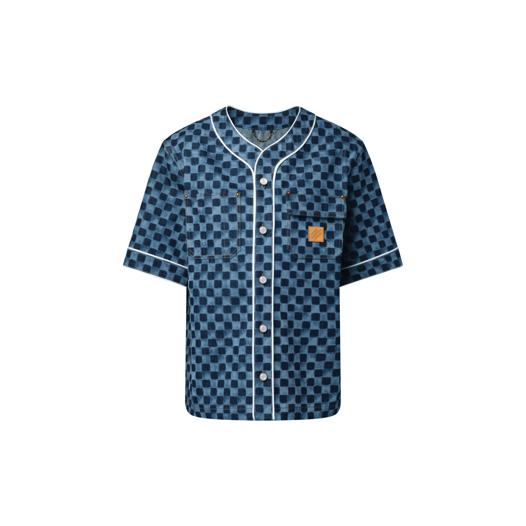 Baseball-Hemd aus Denim mit Damier-Motiv  Herren Ready to Wear Hemden | LOUIS VUITTON (Zoom)