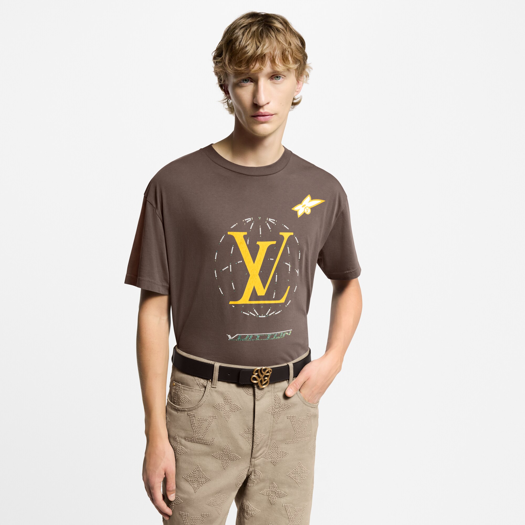 Baumwoll-T-Shirt mit verwaschener Optik und Verzierungen  Herren Ready to Wear T-Shirts und Poloshirts | LOUIS VUITTON (Zoom)