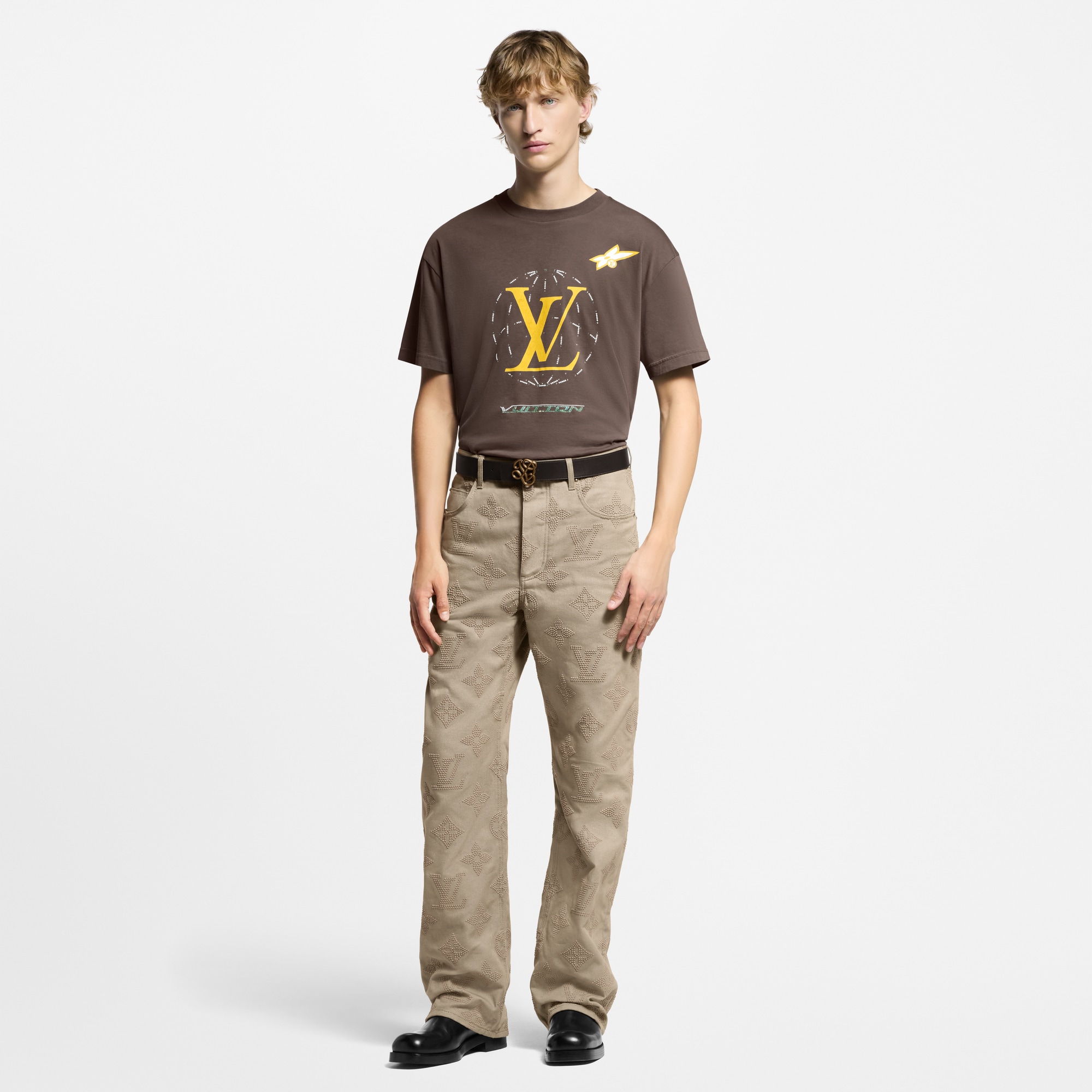 Baumwoll-T-Shirt mit verwaschener Optik und Verzierungen  Herren Ready to Wear T-Shirts und Poloshirts | LOUIS VUITTON (Zoom)