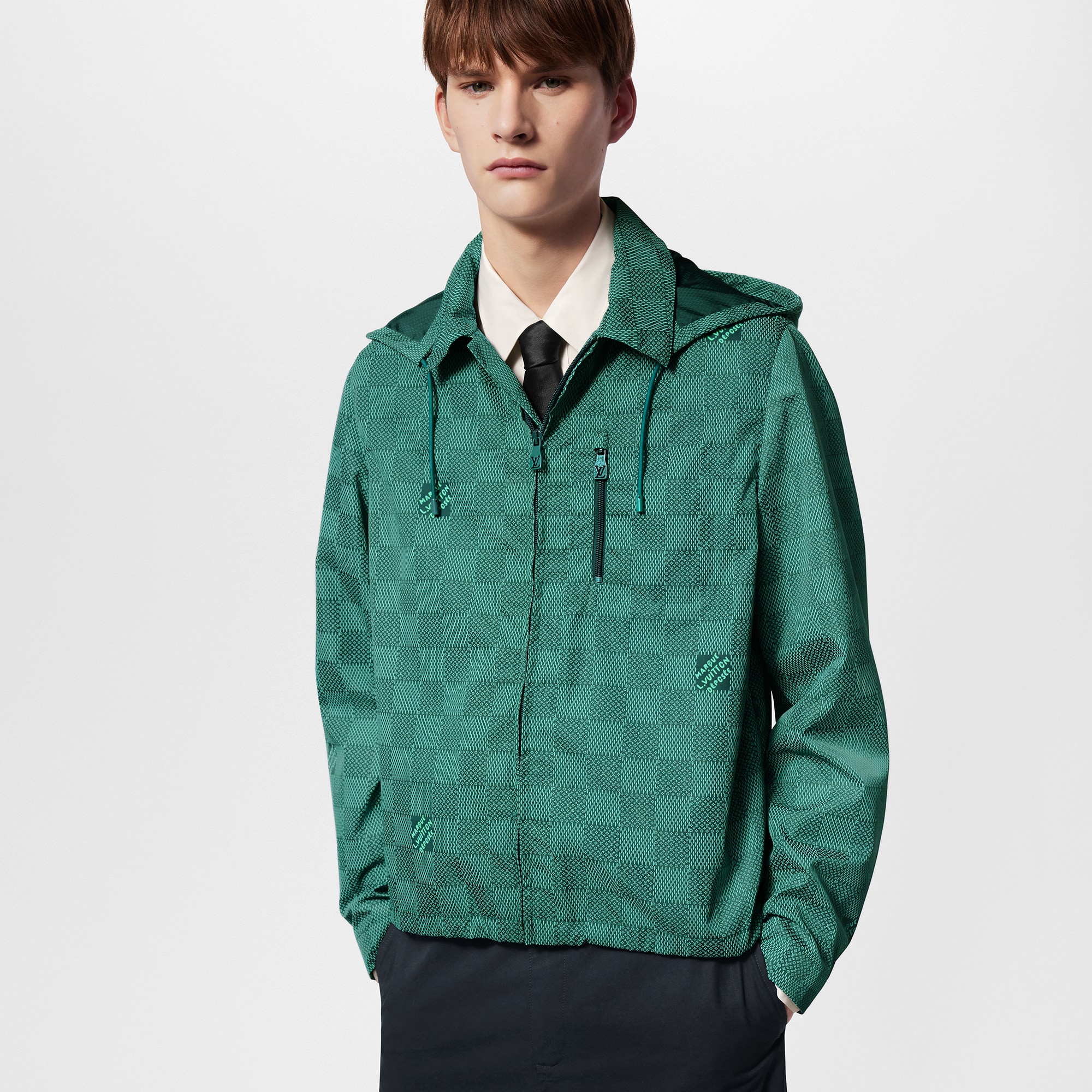 Bedruckte Windjacke aus Nylon mit Kapuze  Herren Ready to Wear Jacken und Mäntel | LOUIS VUITTON (Zoom)