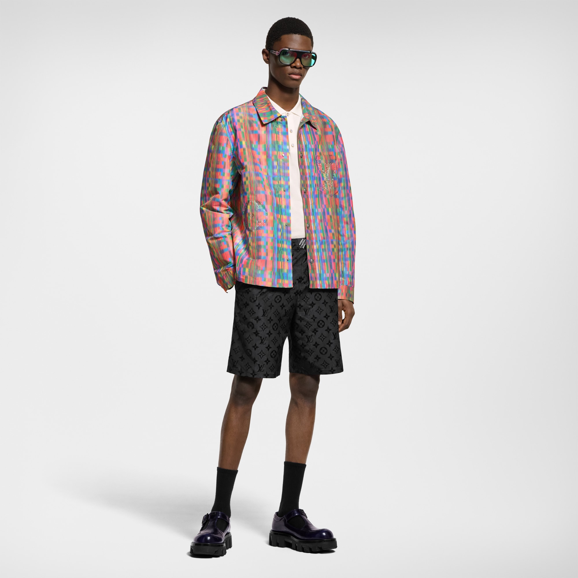 Bedrucktes Overshirt mit Trompe-L
