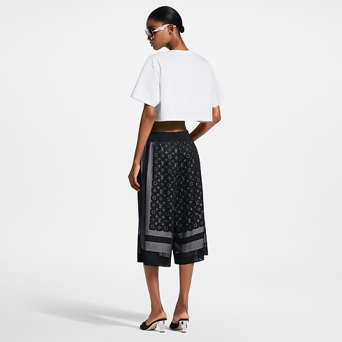 Bermudas aus Netzgewebe mit Monogram-Innenfutter Damen Neuheiten Damen } | LOUIS VUITTON (Zoom)
