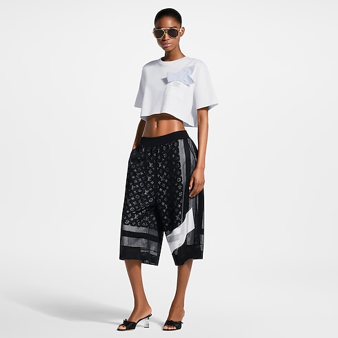 Bermudas aus Netzgewebe mit Monogram-Innenfutter Damen Neuheiten Damen } | LOUIS VUITTON (Zoom)