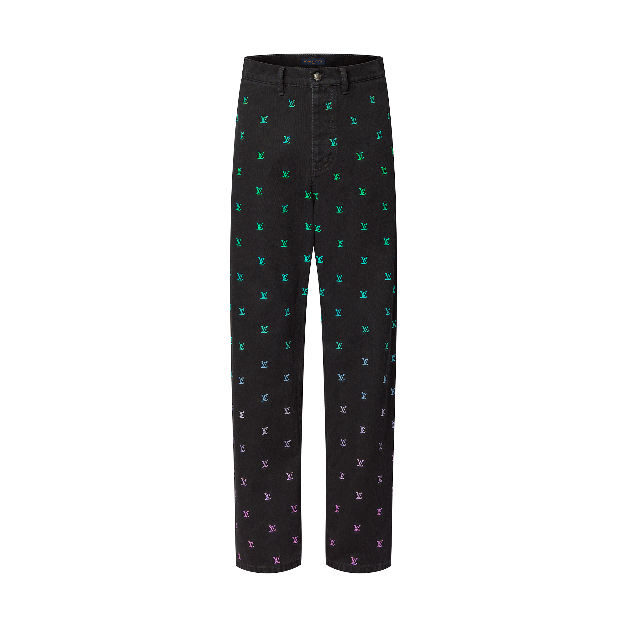 Bestickte Denim-Hose im Skater-Look mit LV Blason-Motiv und Farbverlauf  Herren Ready to Wear Denim | LOUIS VUITTON (Zoom)