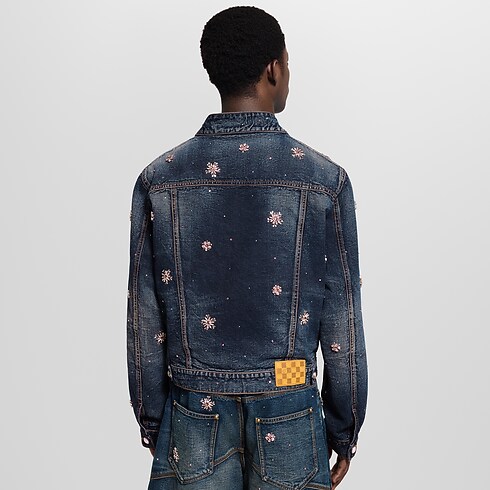 Bestickte Jacke aus Denim mit Kimono-Details Herren Ready to Wear Jacken und Mäntel | LOUIS VUITTON (Zoom)