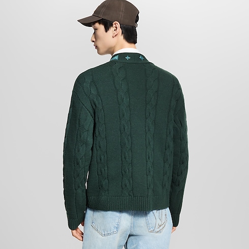 Bestickter Cardigan aus Zopfstrick Herren Ready to Wear Vollständige Ready to Wear | LOUIS VUITTON (Zoom)