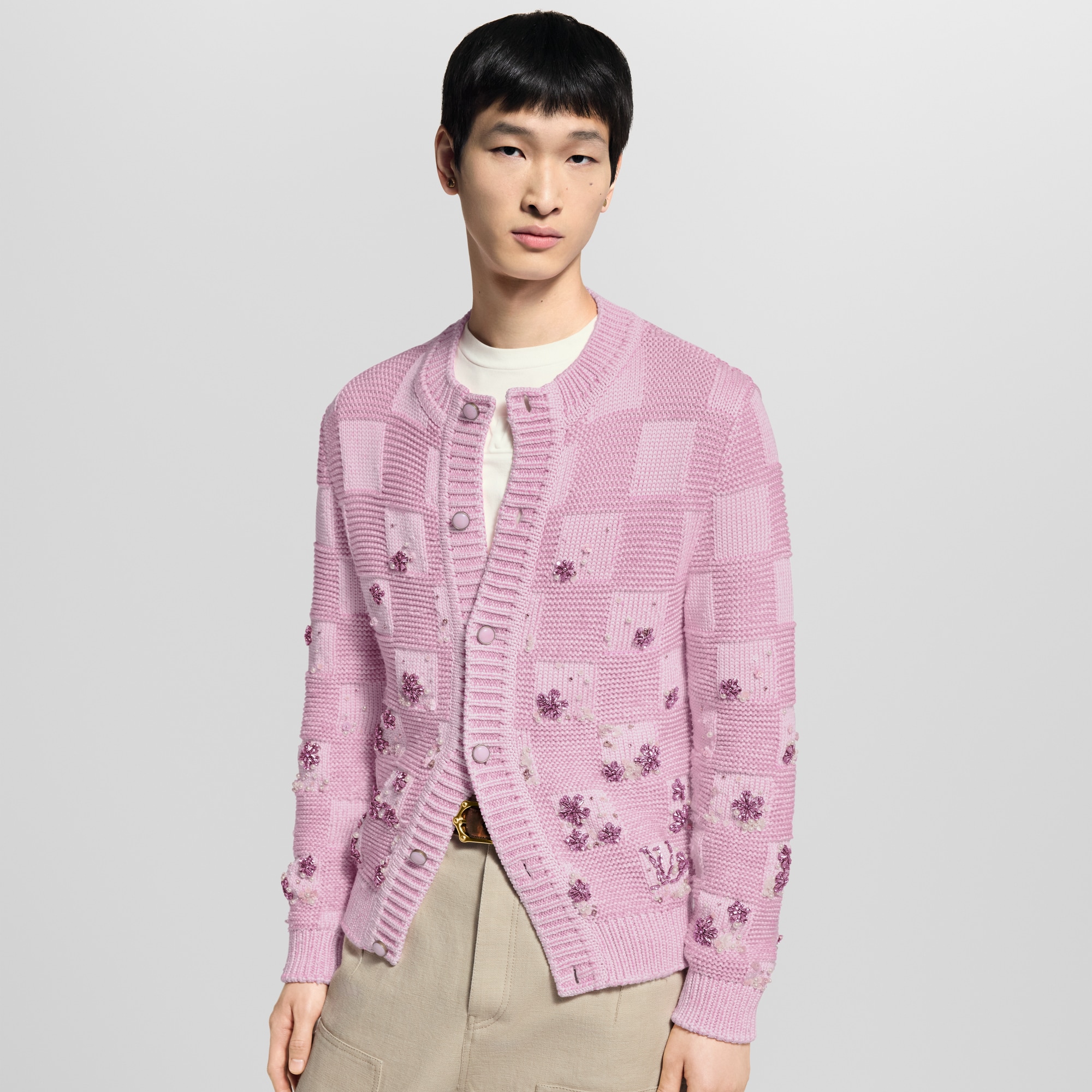 Bestickter Cardigan mit Damier-Motiv  Herren Ready to Wear Vollständige Ready to Wear | LOUIS VUITTON (Zoom)