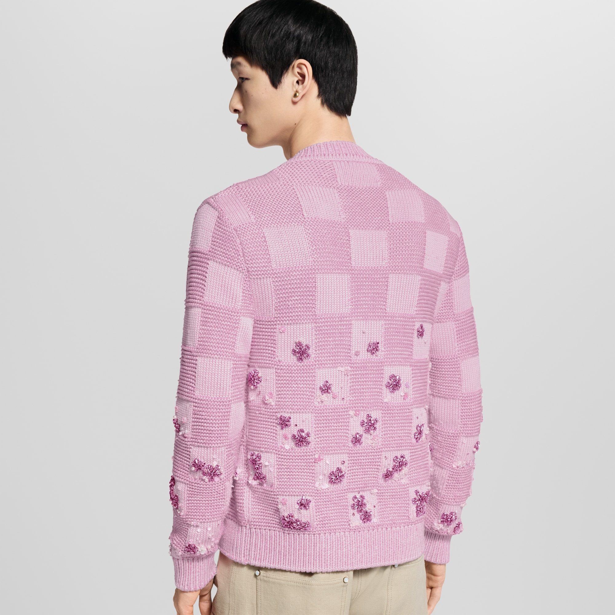 Bestickter Cardigan mit Damier-Motiv  Herren Ready to Wear Vollständige Ready to Wear | LOUIS VUITTON (Zoom)
