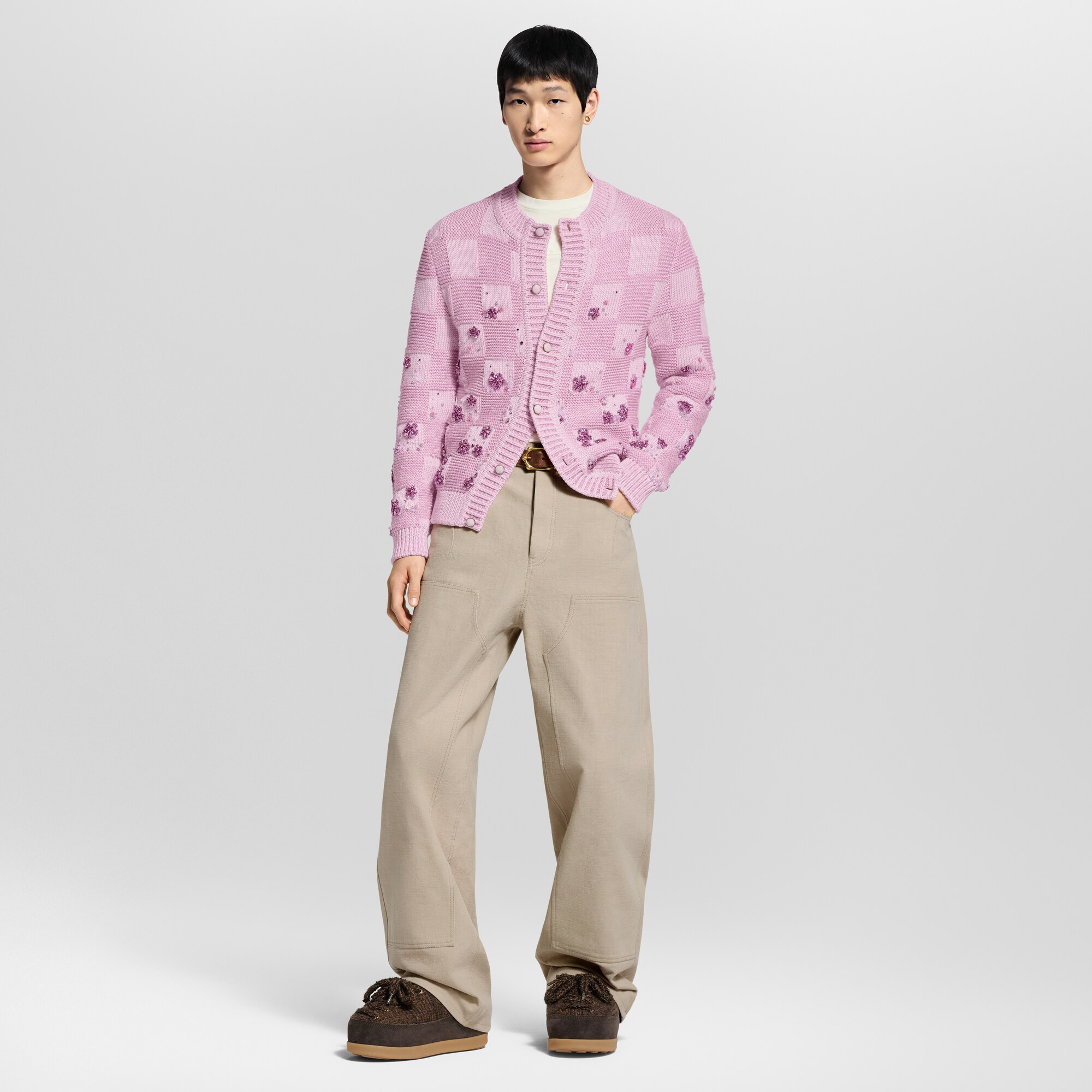 Bestickter Cardigan mit Damier-Motiv  Herren Ready to Wear Vollständige Ready to Wear | LOUIS VUITTON (Zoom)