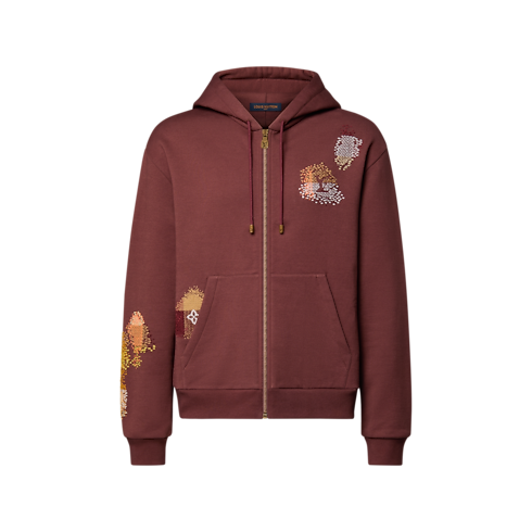 Bestickter Hoodie mit Reißverschluss front view
