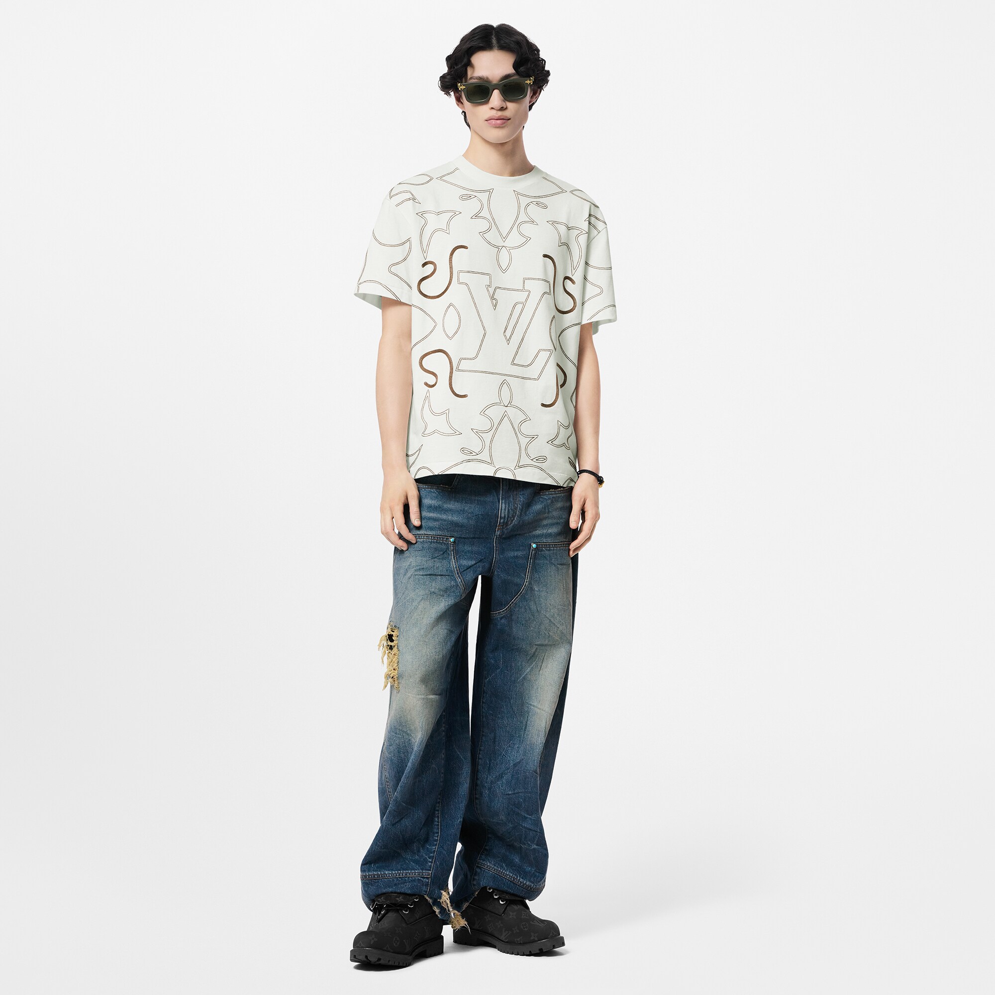 Besticktes T-Shirt aus Baumwolle  Herren Ready to Wear T-Shirts und Poloshirts | LOUIS VUITTON (Zoom)