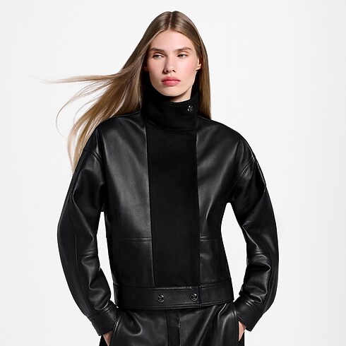 Bikerjacke mit Einsatz aus Wolle Damen Ready to Wear Mäntel und Jacken | LOUIS VUITTON (Zoom)