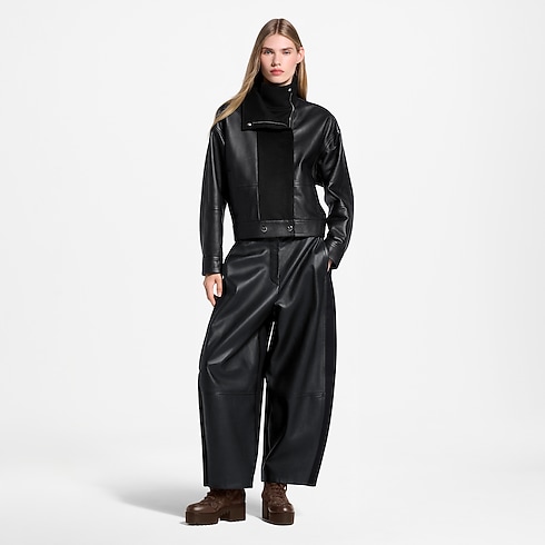 Bikerjacke mit Einsatz aus Wolle Damen Ready to Wear Mäntel und Jacken | LOUIS VUITTON (Zoom)