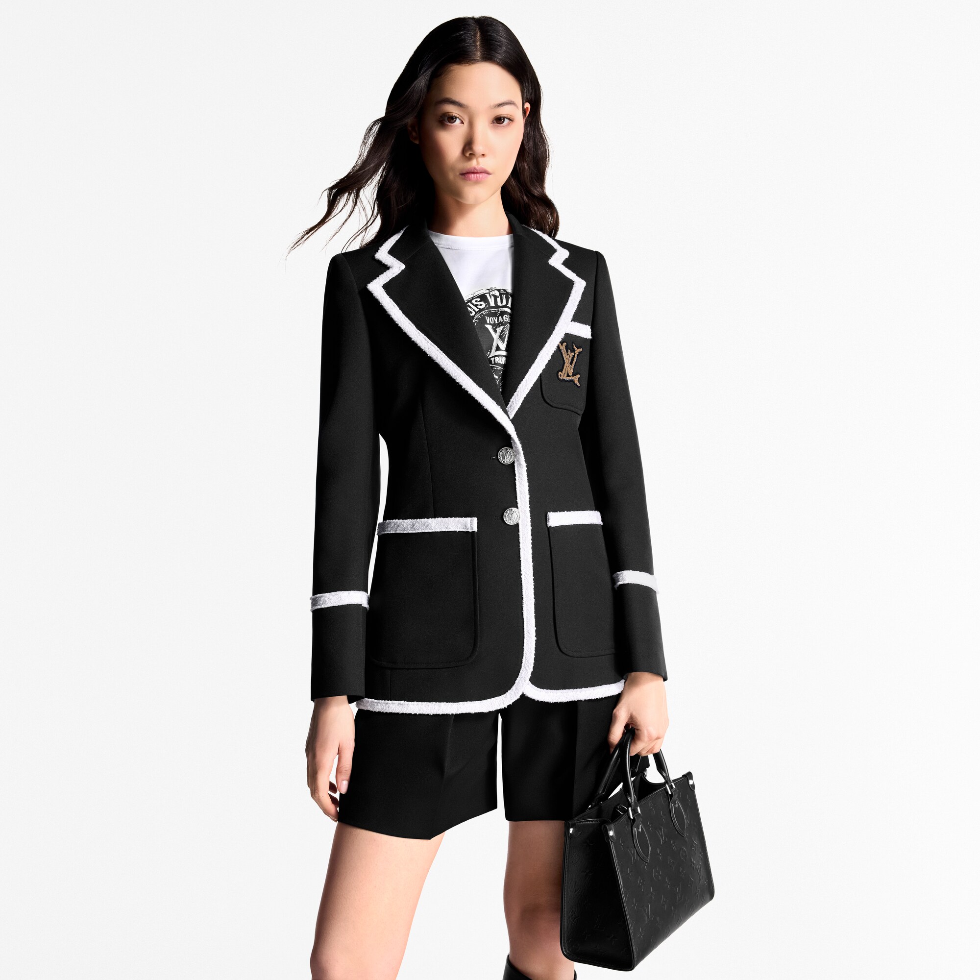 Blazer im Preppy-Stil mit Besatz aus Tweed  Damen Ready to Wear Mäntel und Jacken | LOUIS VUITTON (Zoom)