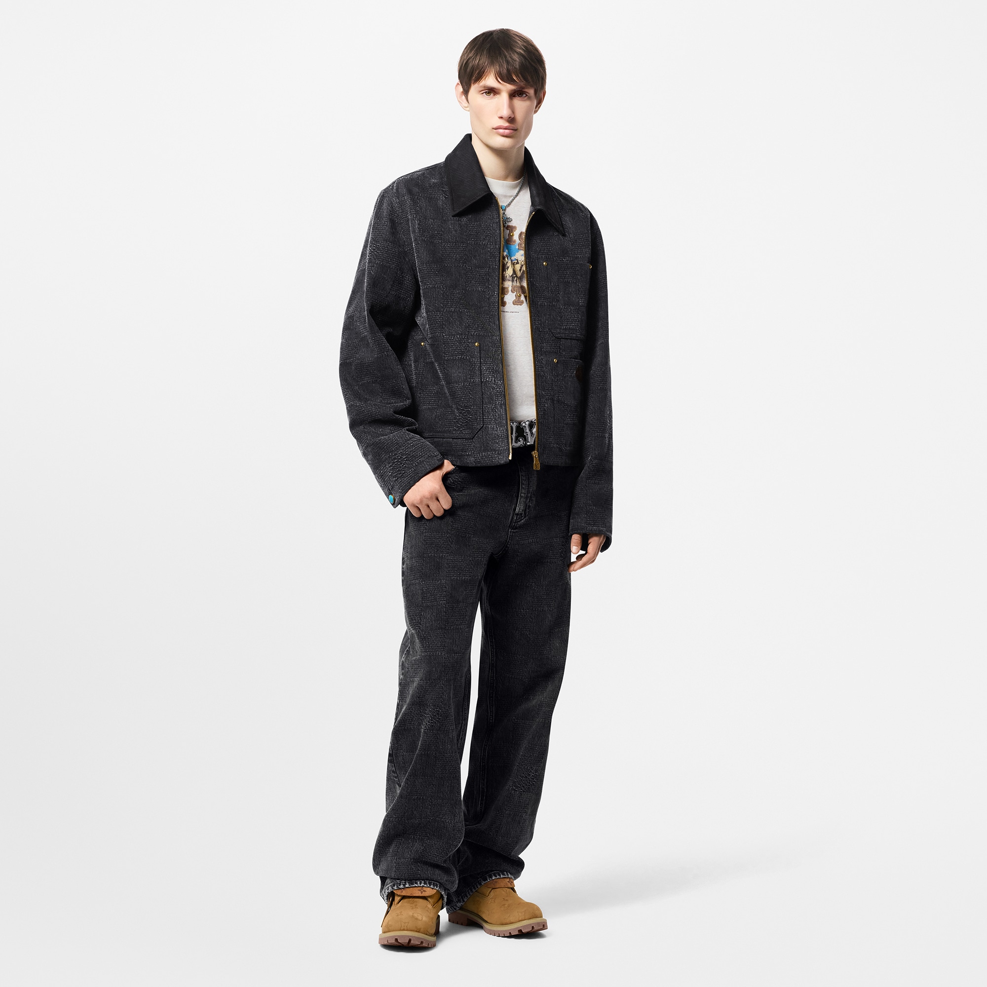Blouson aus Baumwolle im Workwear-Stil mit Damier-Motiv  Herren Ready to Wear Jacken und Mäntel | LOUIS VUITTON (Zoom)