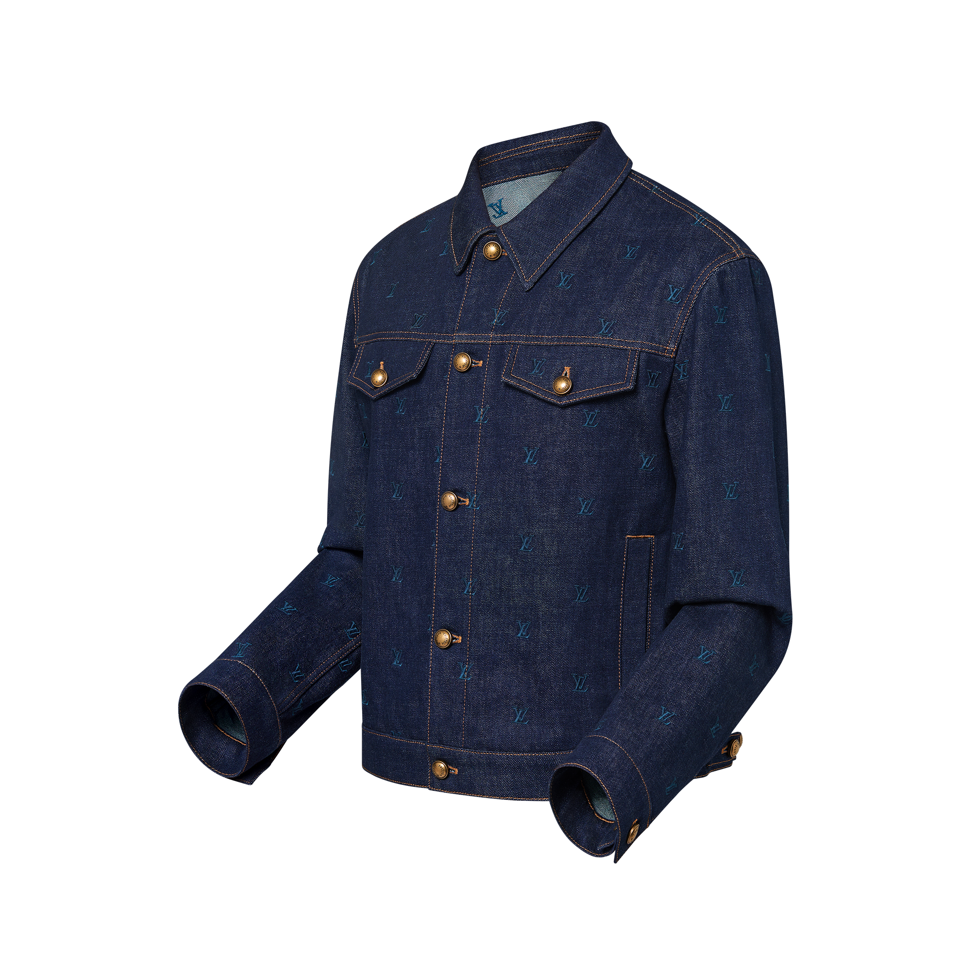 Blouson aus Denim mit Verzierungen und LV Blason-Motiv  Herren Ready to Wear Jacken und Mäntel | LOUIS VUITTON (Zoom)