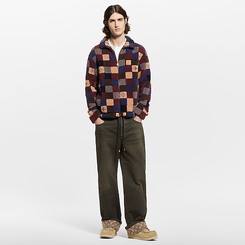 Blouson aus Fleece mit Damier-Motiv Herren Ready to Wear Vollständige Ready to Wear | LOUIS VUITTON (Zoom)