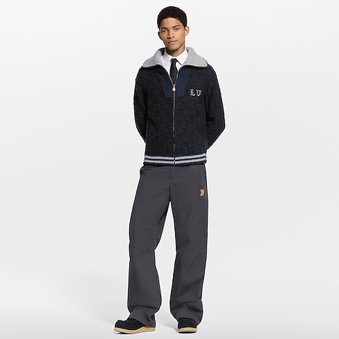 Blouson aus Strick mit Damier-Motiv Herren Ready to Wear Vollständige Ready to Wear | LOUIS VUITTON (Zoom)