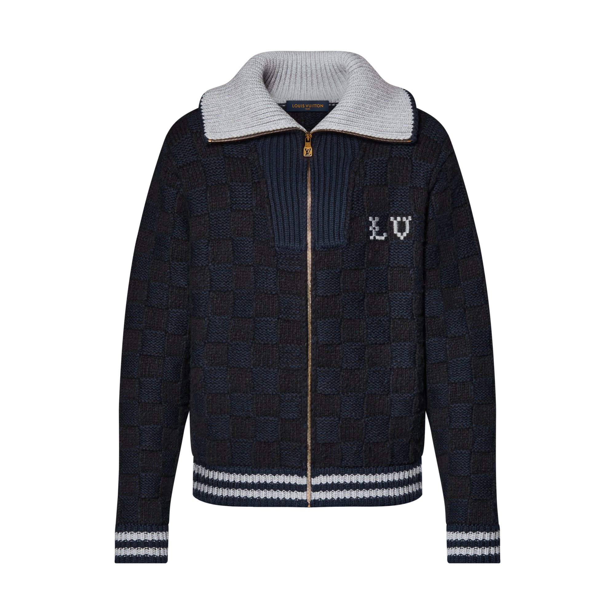 Blouson aus Strick mit Damier-Motiv  Herren Ready to Wear Vollständige Ready to Wear | LOUIS VUITTON (Zoom)