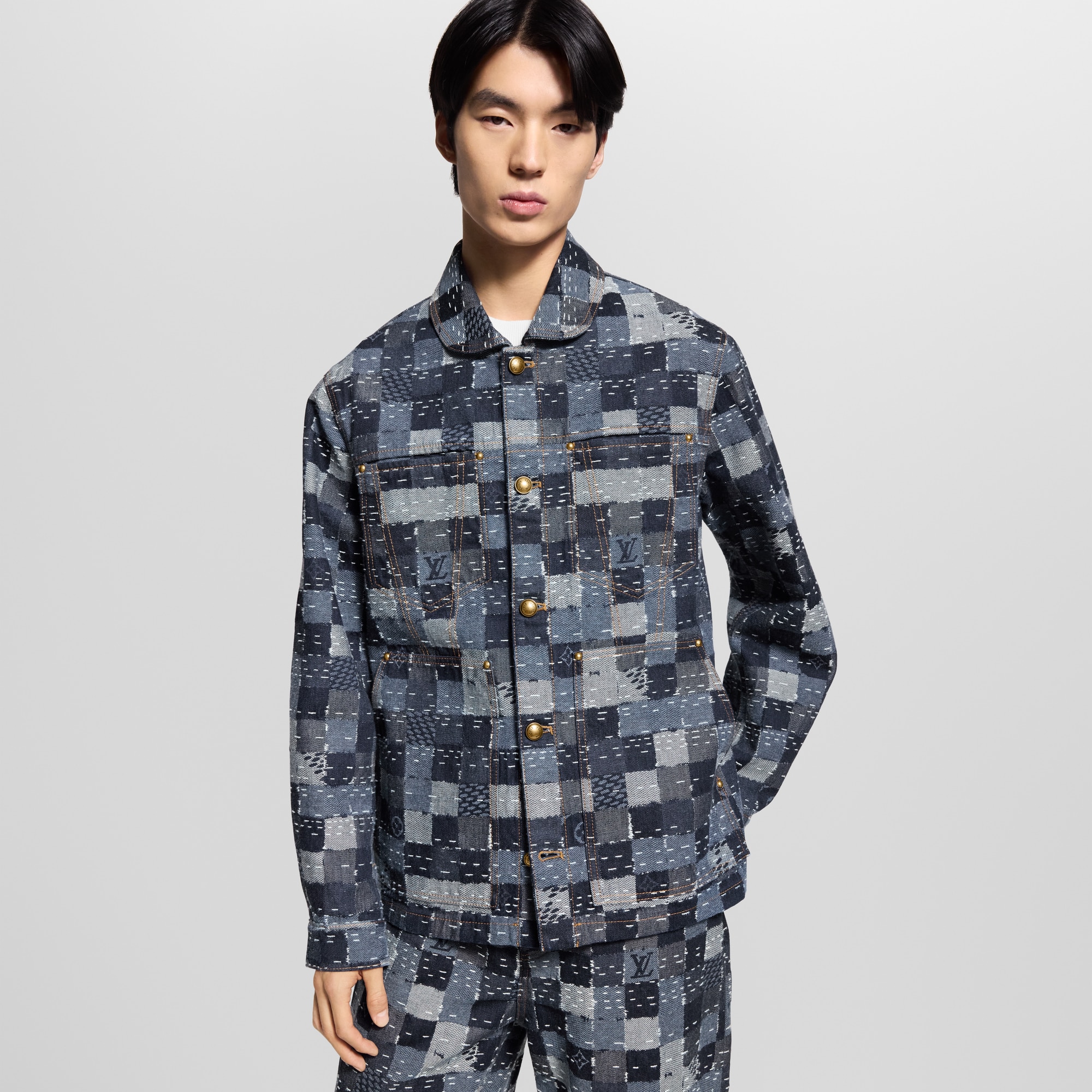 Blouson im Workwear-Stil aus Denim mit Damier-Motiv  Herren Ready to Wear Jacken und Mäntel | LOUIS VUITTON (Zoom)