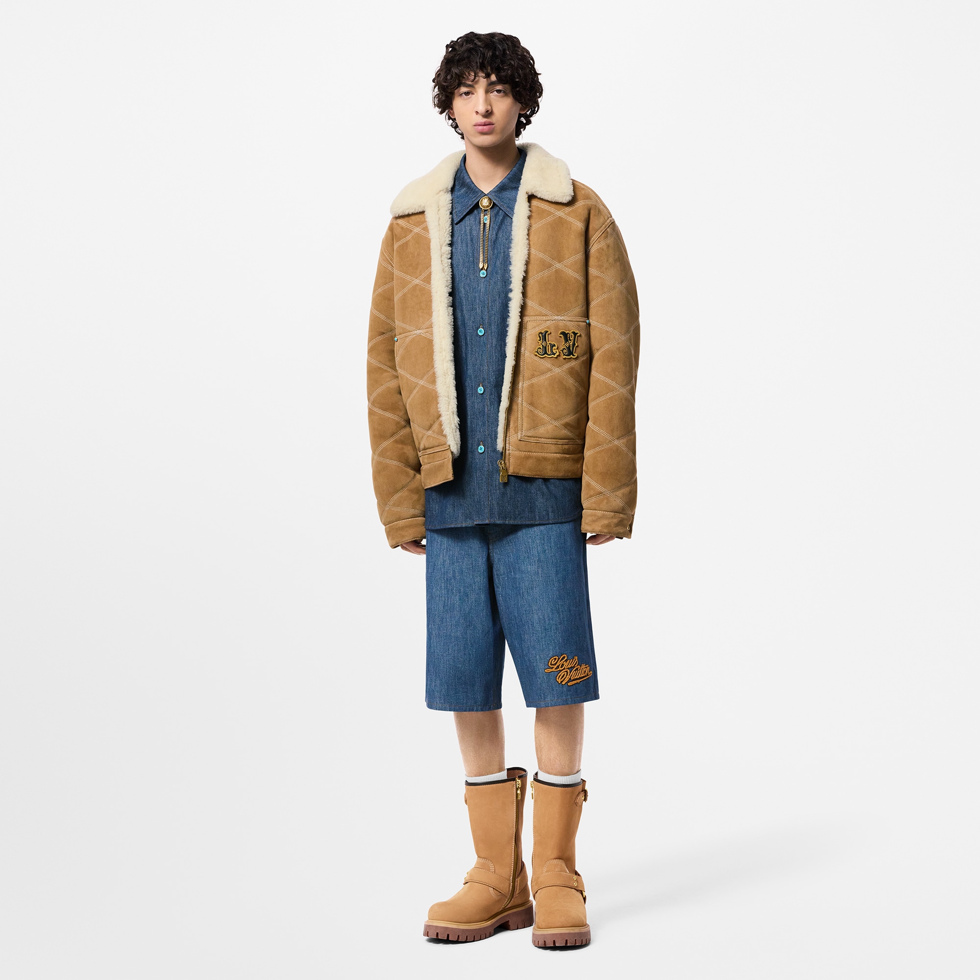 Blouson im Workwear-Stil mit Lammfell und Stickereien  Herren Ready to Wear Jacken und Mäntel | LOUIS VUITTON (Zoom)