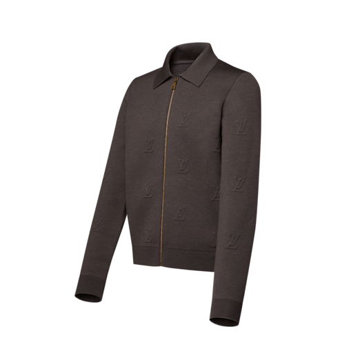 Blouson mit Reißverschluss und geprägtem LV Blason-Motiv Herren Ready to Wear Vollständige Ready to Wear | LOUIS VUITTON (Zoom)