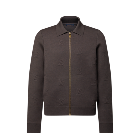 Blouson mit Reißverschluss und geprägtem LV Blason-Motiv Herren Ready to Wear Vollständige Ready to Wear | LOUIS VUITTON (Zoom)