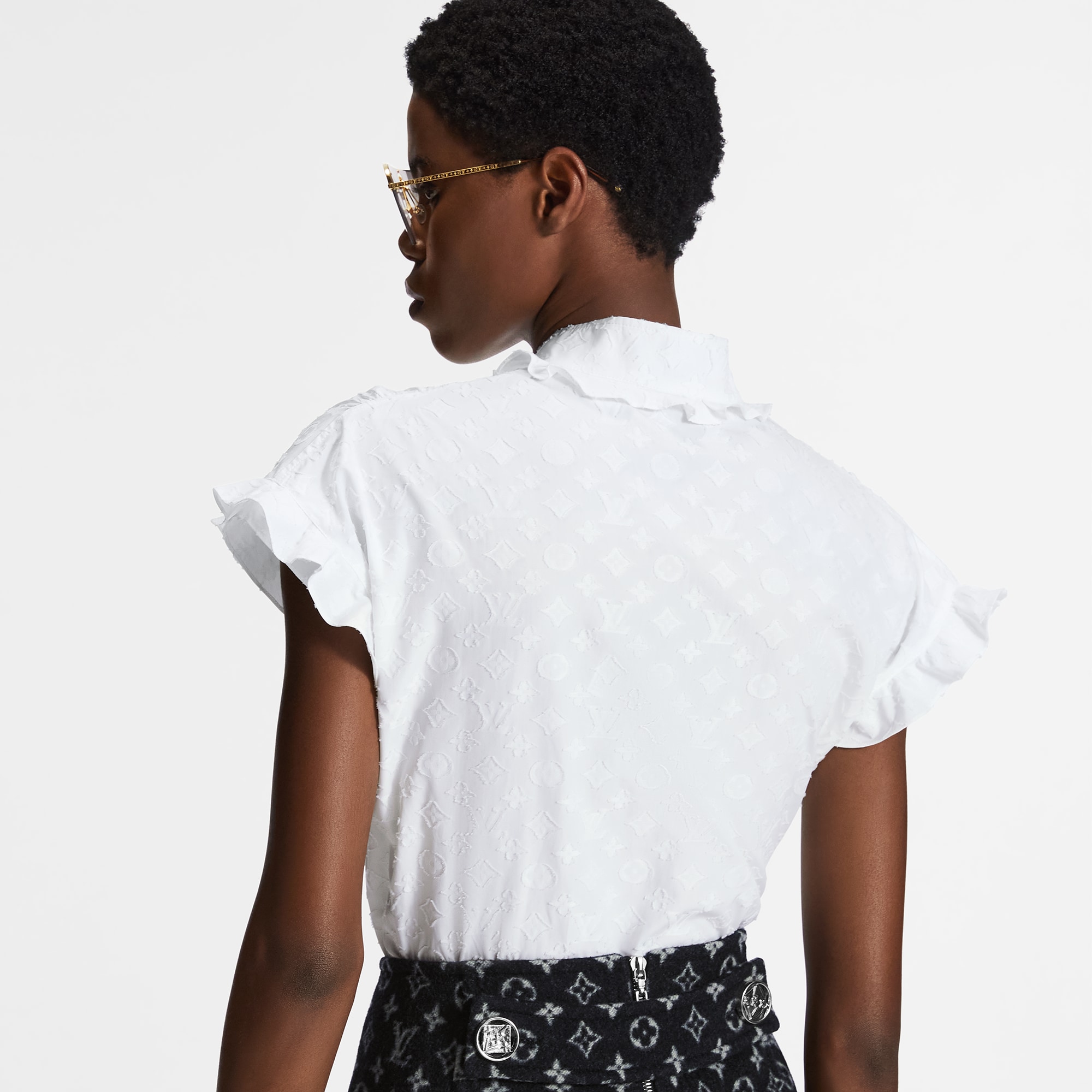 Bluse mit Volant  Damen Ready to Wear Tops | LOUIS VUITTON (Zoom)