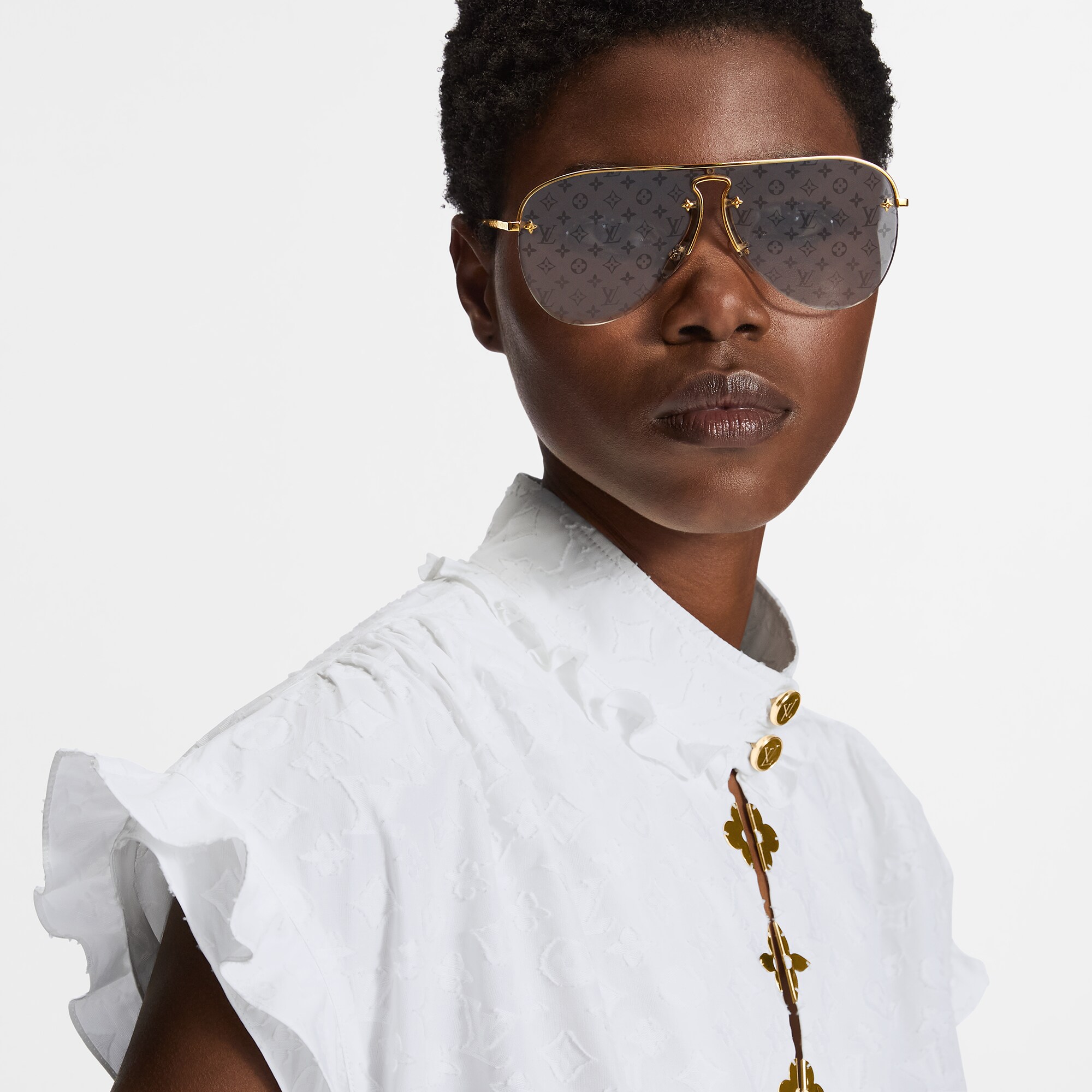 Bluse mit Volant  Damen Ready to Wear Tops | LOUIS VUITTON (Zoom)