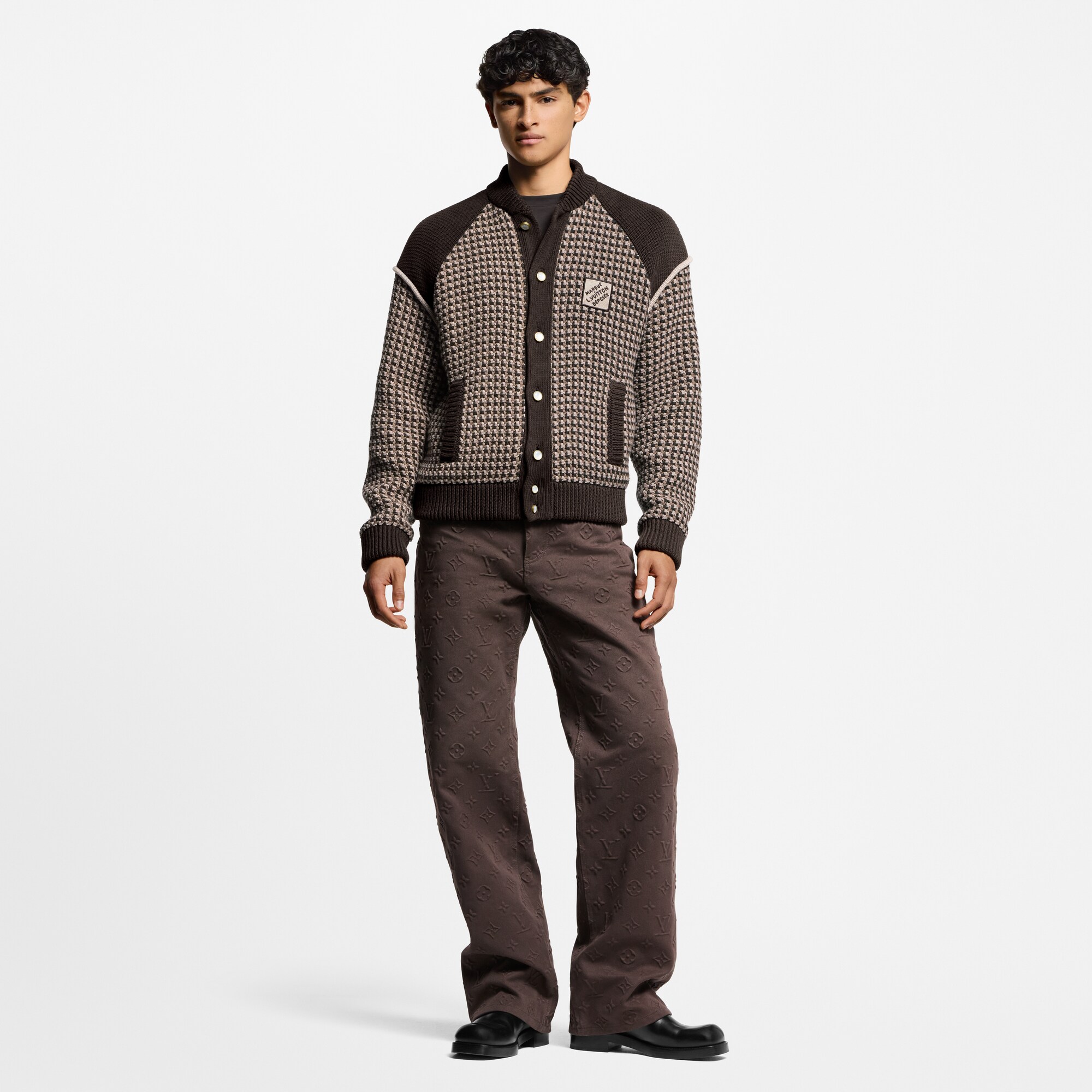 Bomberjacke aus Baumwolljacquard und Strick  Herren Ready to Wear Vollständige Ready to Wear | LOUIS VUITTON (Zoom)