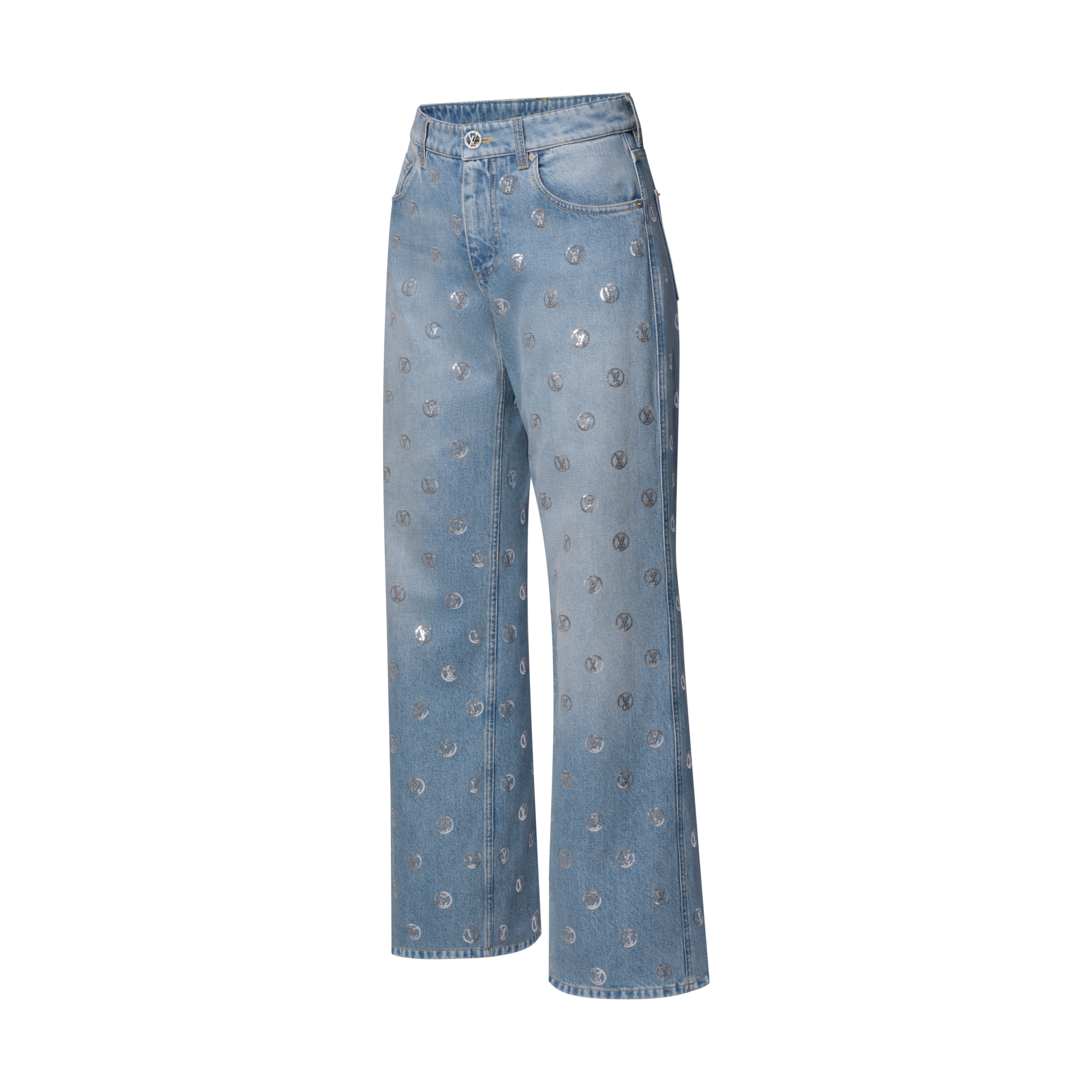 Bootcut-Jeans mit Signaturen auf Pailletten  Damen Ready to Wear Hosen | LOUIS VUITTON (Zoom)
