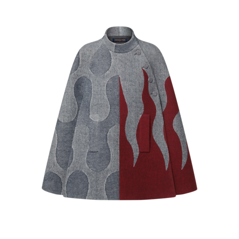 Cape aus Jacquard mit Flammen-Motiv Damen Ready to Wear Mäntel und Jacken | LOUIS VUITTON (Zoom)