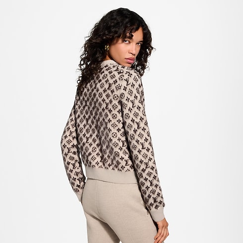 Cardigan aus gebürstetem Gewebe mit Monogram-Motiv Damen Ready to Wear Strick | LOUIS VUITTON (Zoom)